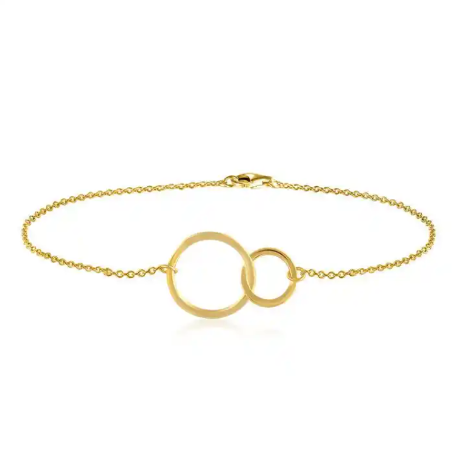 Sterling Silver Dainty Interlocking Circles Bracelet