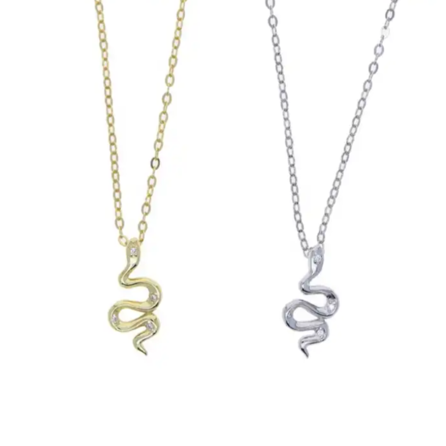 18ct Gold Plated Serpent Pendant Necklace