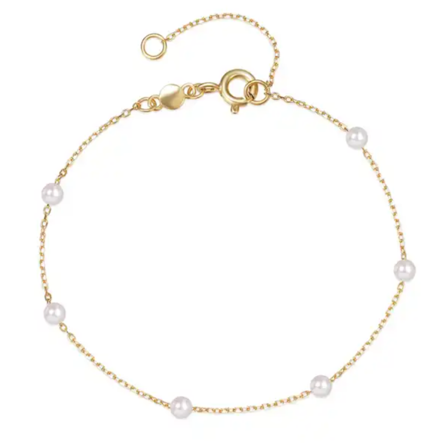 18ct Gold Plated Pearls Bracelet