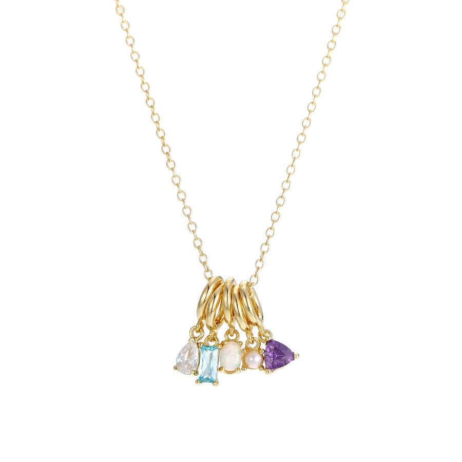 18ct Gold Plated Cubic Pear Cut Zirconia Charm Necklace