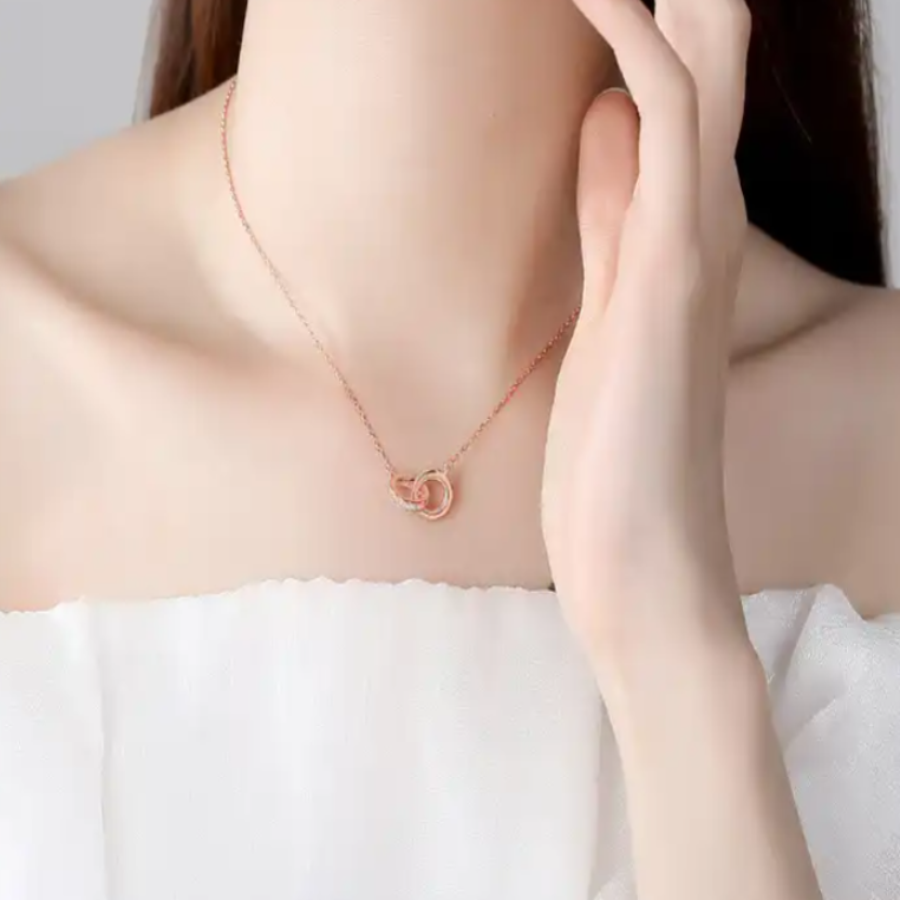 Buy Jewels Galaxy Gold Plated Korean Dual Hearts AD Layered Pendant  (CT-PS-48090) at Amazon.in
