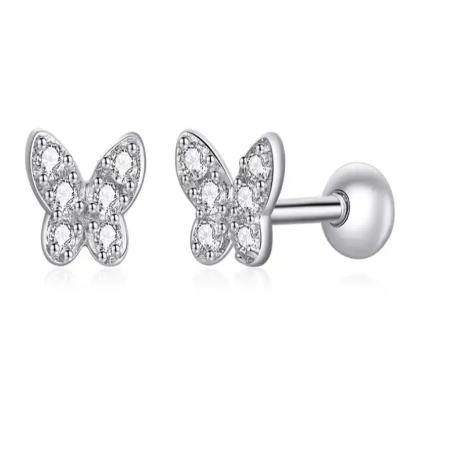 14k Gold & Diamond Butterfly Stud Earrings – Sabrina Design