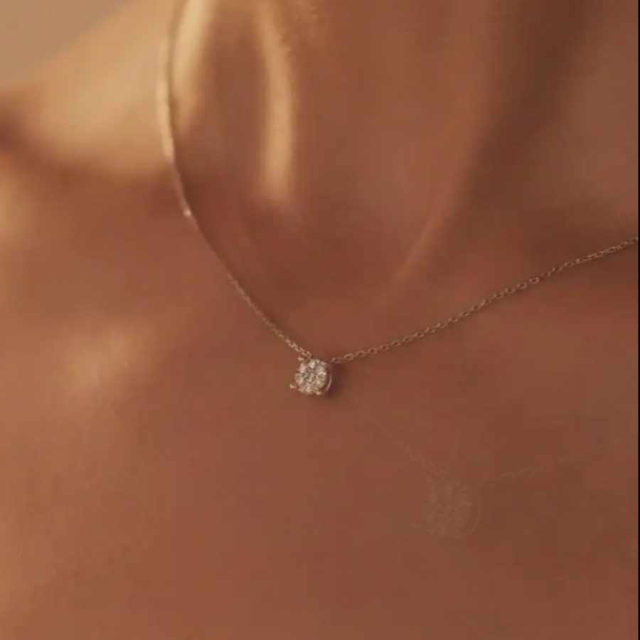 Sterling Silver Cubic Zirconia Pendant Necklace 